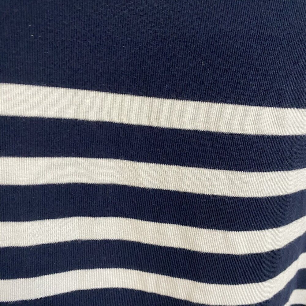 Cabi Navy and White Long Sleeve Drop Shoulder Oversized Pullover Top Size Medium - Picture 5 of 5